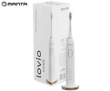 Manta Lovio SonicProtect PRO sonična električna četkica za zube, 5 nastavaka, 5 načina rada, bijela (čisto bijela)