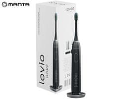 Manta Lovio SonicProtect PRO sonična električna četkica za zube, 5 nastavaka, 5 načina rada, crna (karbonska crna)
