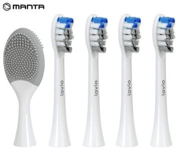 Manta Lovio SonicProtect PRO glave za električnu četkicu za zube, 5 glava, srednja tvrdoća, bijele (čisto bijela)
