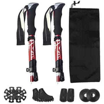 MG Nordic Walking trekking štapovi 34 -127 cm, crveni