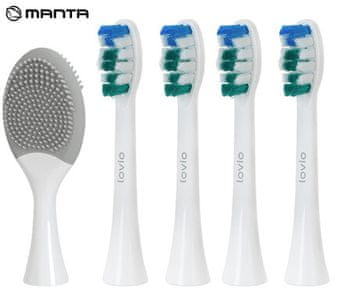 Manta Lovio SonicProtect PRO glave za električnu četkicu za zube, 5 glava, meka tvrdoća, bijela (čisto bijela)