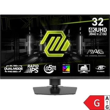 MSI Monitor MAG 322URDF E16 / 31.5" / UHD / Rapid IPS / 160Hz / 0.5ms (GtG) / crni - podesiv po visini