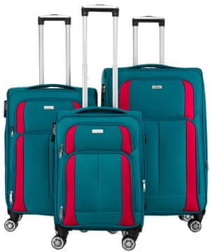 PTN 5209-SET-9227 Tirkizno-ružičasti set kofera