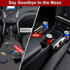 JOIRIDE® Organizator za auto između sjedala, držač za piće, telefon i dodatke (set 2 kom) | GAPSMART