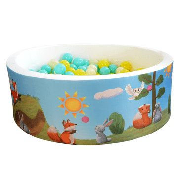 Symfony Edukativni suhi bazen 90x30 s lopticama 200 komada - Lisica i zec