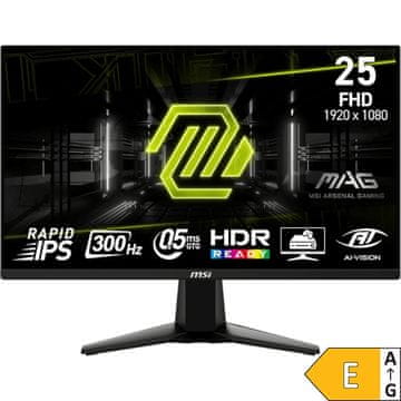 MSI Monitor MAG 255XF / 24.5" / FHD / IPS / 300Hz / 0.5ms (GtG) / crni