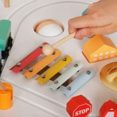 Aga4Kids Dječji montessori stol s aktivnostima i željezničkom prugom