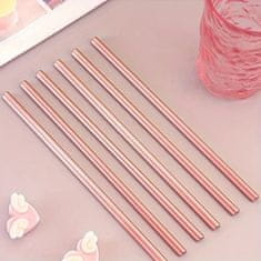 HOME & MARKER® Romantična višekratna slamka u obliku srca, za kavu, čaj i koktele, rose gold | HEARTSTRAW