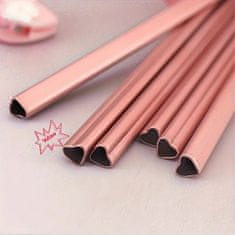 HOME & MARKER® Romantična višekratna slamka u obliku srca, za kavu, čaj i koktele, rose gold | HEARTSTRAW
