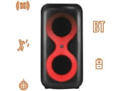 Manta SPK0401B100 ERIS prijenosni karaoke zvučnik, Bluetooth 5.3, 100W, RGB LED, crni, mikrofon i daljinski upravljač uključeni