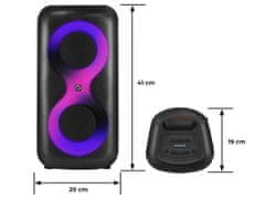 Manta SPK0401B100 ERIS prijenosni karaoke zvučnik, Bluetooth 5.3, 100W, RGB LED, crni, mikrofon i daljinski upravljač uključeni