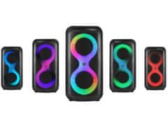 Manta SPK0401B100 ERIS prijenosni karaoke zvučnik, Bluetooth 5.3, 100W, RGB LED, crni, mikrofon i daljinski upravljač uključeni