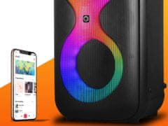 Manta SPK0401B100 ERIS prijenosni karaoke zvučnik, Bluetooth 5.3, 100W, RGB LED, crni, mikrofon i daljinski upravljač uključeni