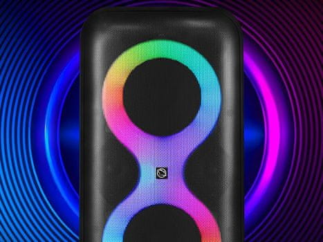 SPK0401B100 ERIS prenosni karaoke zvočnik, Bluetooth 5.3, 100W, RGB LED, črn, priložen mikrofon in daljinec