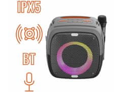 Manta SPK340 ARES prijenosni Boombox zvučnik, Bluetooth, 100 W, RGB LED, IPX5, mikrofon uključen, crni