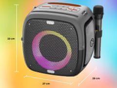 Manta SPK340 ARES prijenosni Boombox zvučnik, Bluetooth, 100 W, RGB LED, IPX5, mikrofon uključen, crni