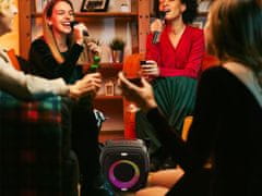 Manta SPK340 ARES prijenosni Boombox zvučnik, Bluetooth, 100 W, RGB LED, IPX5, mikrofon uključen, crni