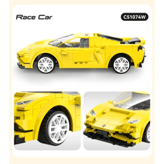 Cada EVO trkaći automobil, daljinski upravljač, žuti (C51074W)