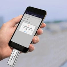 VYZIO® 3-u-1 brzi USB memorijski stick 128 GB Micro USB, Lightning i USB-C | DATAFLEX, srebrna