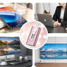 VYZIO® 3-u-1 brzi USB memorijski stick 128 GB Micro USB, Lightning i USB-C | DATAFLEX, roza