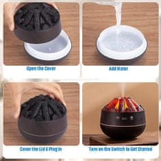 PartyBox Ovlaživač zraka s efektom plamena Fireplace