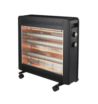 Rosberg Halogena grijalica ROSBERG 1200W - 2400W, sigurnosni prekidač, crna