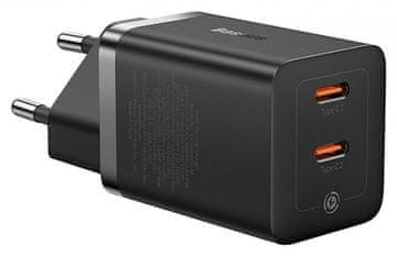 BASEUS Kućni punjač GaN4, 40 W, 2x USB-C, crni (CCGP180101)