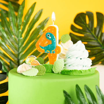 PartyPal Svijeća za tortu brojka 4 četiri dino dinosaur