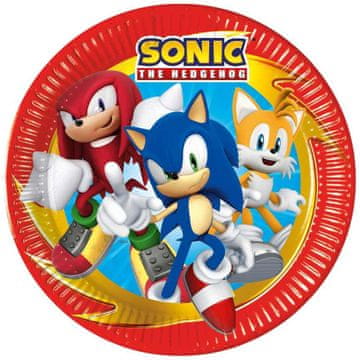 GoDan Papirnati tanjurići SONIC Sega rođendan 23cm 8 kom.