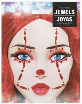 Fiestas Guirca 3D naljepnice kristalići za lice Krvavi klaun Clown