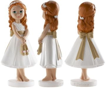 Dekora Figurka komunijna na tort, djevojčica bosa, 13 cm