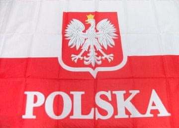 Poljska zastava bijelo-crveni grb 115x70cm