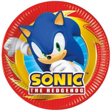 GoDan Papirnati tanjurići SONIC Sega rođendan 20cm 8 kom.