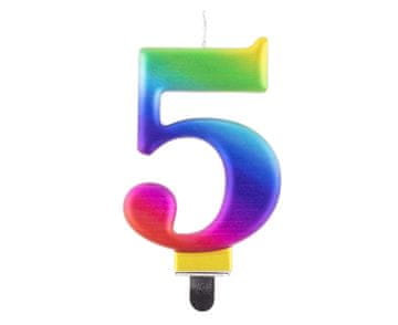 GoDan Svijeća cyferka 5 Galaxy 80 cm 1 kom.