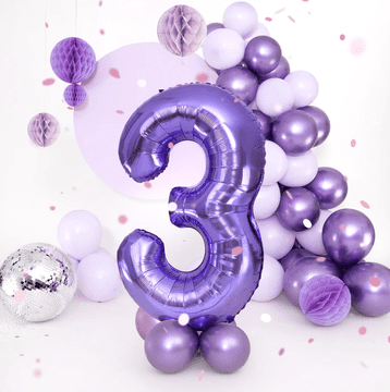PartyPal Balon od folije broj 3 ljubičasti 100cm