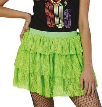 Guirca Neonsko zelena čipkana suknjica disco iz 80-ih