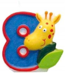 Amscan Svijeća za tortu "SAFARI", br. 8, 1 kom.