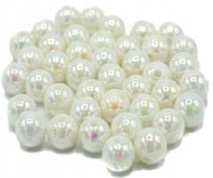 Aliga Plastične perle s opalescentnim bisernim efektom 10 mm, pakiranje od 80 komada