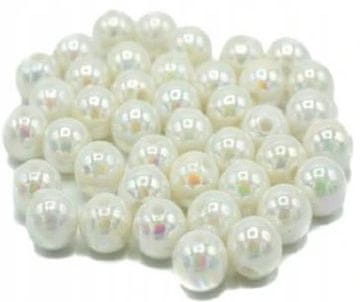 Aliga Plastične perle s opalescentnim bisernim efektom 10 mm, pakiranje od 80 komada