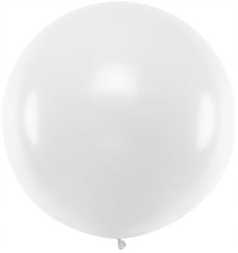 Veliki balon 1 m, pastelni, bijeli, 1 kom.
