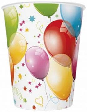 Čaše BALONI Balončići Rođendan Party 250ml 8kom
