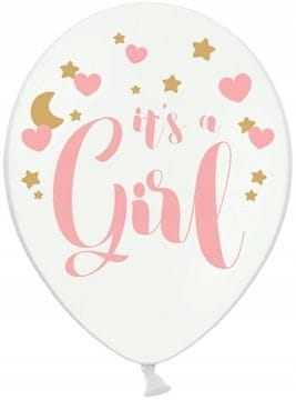 Balony Baby Shower It's a Girl, 30 cm, 1 szt.
