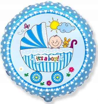 Flexmetal Foil balon 18"" FX - kolica za dječaka, plava