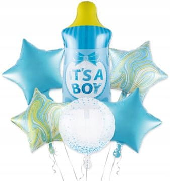 Mejix Zestaw balonów BUTELKA BLUE 6szt.