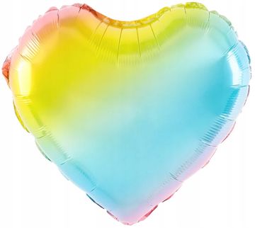 PartyPal Folija balon u obliku srca u duginim bojama, 45 cm