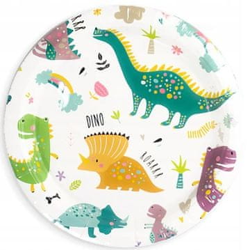 PartyPal Talerzyki za dinosauruse, 18 cm, 6 komada.