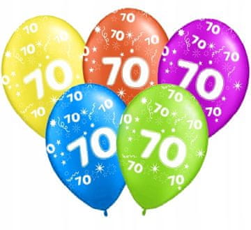 Baloni s otiskom za 70. rođendan „70", 5 kom.