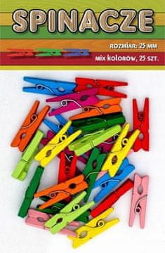 Aliga Drvene štipaljke raznobojne, 25 kom., 2,5 cm