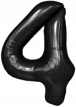 PartyPal Balon folijski broj 4 crni 100 cm