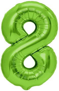 PartyPal Folija balon broj 8 OSAM zeleni rođendan 100 cm